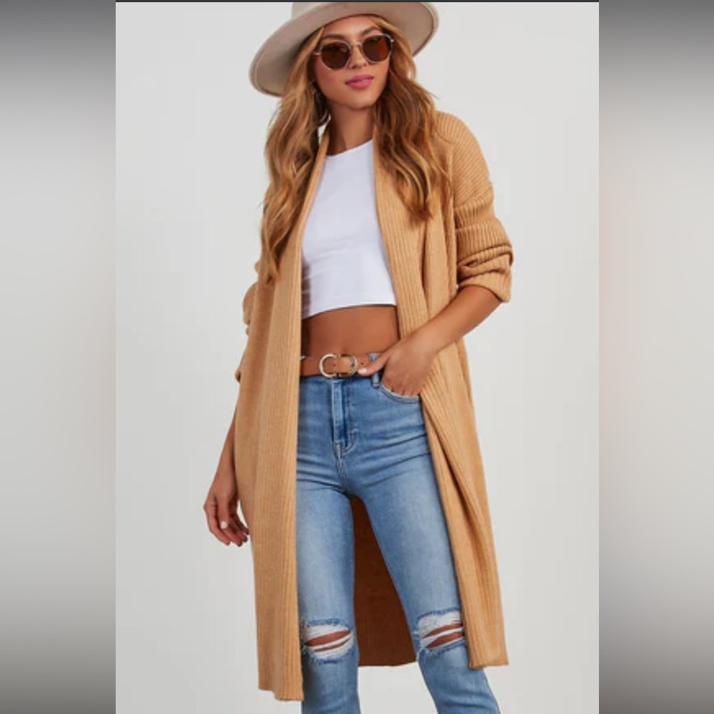 Vici Tan Longline Cardigan